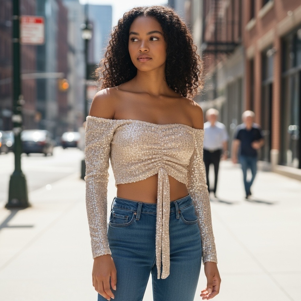 Sequins Crop Top
New